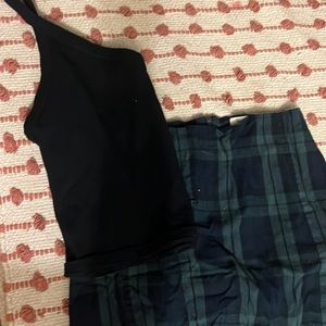 brandy melville off the shoulder top and skirt set